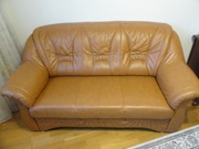 Sofa skórzana z funkcją spania .