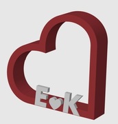 Personalizowana ramka na zdjęcie SERCE | stojąca | Walentynki