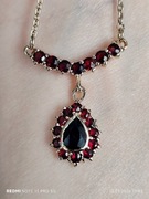 Srebrna kolia - srebro złocone GHA 925 + granaty 