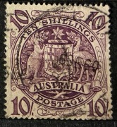 Australia, australijski herb z kangurom i emu, 10 szylingów