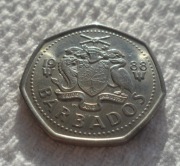 Barbados Królowa Elżbieta II Karaiby BBD 1 dolar 1988 KM#14.2 Ryba latająca