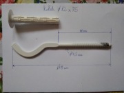 Wieszak grzejnikowy z kołkiem rozporowym "kuty", biały 10 szt.