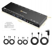 Dual DP KVM Switch 2 PC 2 monitory 4K 144 Hz USB 3.0