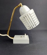 Lampka nocna metalowa z kloszem szklanym - lata 60 -  stan bardzo dobry