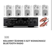 Kolumny ścienne 5 sztuk wzmacniacz bluetooth radio