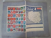 PRL. Papier, okładka na zeszyt, mapka, herby województw.