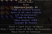 Diablo 2 Rotw raven frost nonladder PC