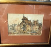 Panorama Gdańska, sygnowana, profesjonalna oprawa