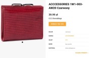 CCC ACCCESSORIES 1W1-003-AW20 portfel czerwona wężowa skórka NOWY