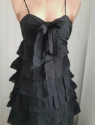 Czarna krótka sukienka z falbanami 38 nowa