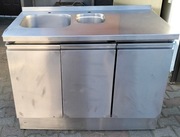 Zlew gastronomiczny zabudowany z szufladą 121x70x90