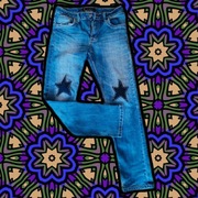 Jeans handmade spodnie z gwiazdami stars punk custommade retro vintage