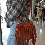 Torebka Boho ręcznie robiona kolor cynamon