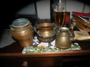 6 naczyń miedzianych ozdobnych