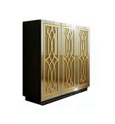 PIĘKNA KOMODA - BUFET- BAREK CZARNO ZŁOTO LUSTRZANA