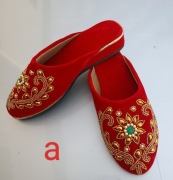 Kapcie, pantofle, ręcznie wyszywane, Nepal. OKAZJA! Pakiet 80 szt.