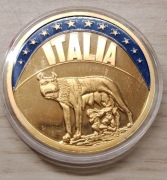 Moneta 1 ECU 1993 Włochy Romulus i Remus plater złoto 24k