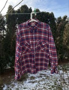 Koszula shirt w kartkę Levis czerwona niebieska bawełna męska XL