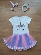 KOSTIUM STRÓJ KARNAWAŁOWY NA BAL HALLOWEEN JEDNOROŻEC UNICORN R 122 128