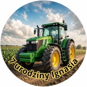 Opłatek na tort traktor dowolny napis 