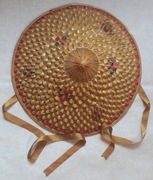 Kapelusz bambusowy, chiński, orientalny, 42 cm.