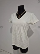 Biała bluzka w serek krótki rękaw Paprika