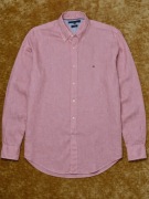 Tommy Hilfiger różowa koszula XL len lniana