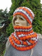 Wełniana czapka i komin handmade