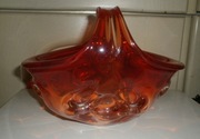 KOSZ KOSZYK POMARAŃCZOWA CIENIOWANE GRUBE SZKŁO MURANO NA PREZENT