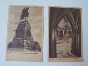 2 pocztówki z 1950r. Wyd. "Placówka", pomnik Grunwaldzki i Kopernika