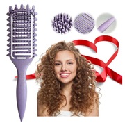 SZCZOTKA DO WŁOSÓW KRĘCONYCH STYLIZACJI LOKÓW FRYZJERSKA FIOLETOWA PREZENT