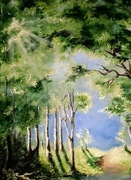 Pejzaż ręcznie malowany 50/40 cm