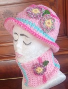 Szydelkowy komplet wiosenno-jesienny dla dziewczynki 5-8lat