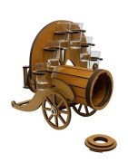 Drewniana Armata – Opakowanie na Butelkę 0,5L + Kieliszki prezent urodziny