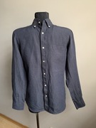 Next Signature granatowa koszula męska letnia Iniana 100 % len S M