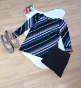 Czarna bluzka damska Monsoon rozmiar S w paski elegancka