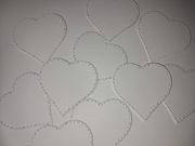 Scrapki serce z przeszyciami 10 szt. 46x46mm białe gramatur 350 g/m2