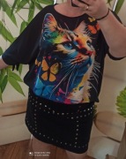 Bluzka duży kolorowym kot 50/52