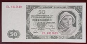 50 zł złotych - 1948 r. seria EL 4015639 stan 1 