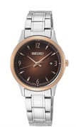 Seiko Kwarcowy zegarek damski stal szlachetna z metalowym paskiem SXDH02P1