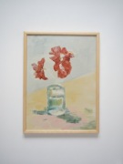 Oryginalny obraz olejny pt. "Maki w wazonie" w ramie, 32 cm x 42 cm.