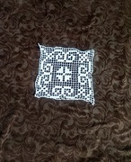 Koronka siatkowa (filet)  cudowna serwetka  21x21 cm  (rękodzieło) 