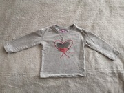 Szara bawełniana bluza Pocopiano 86 - 92 serce magiczne cekiny jak nowa