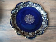 Wielka Patera kobalt ze złotem Hutschenreuther