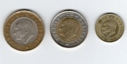 1 lira 2009, 50 kuruszy 2009, 10 kuruszy, 2018r. Turcja, 3 szt.