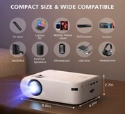 YABER V2 mini rzutnik WiFi 6000 lumenów, obsługuje 1080P Full HD