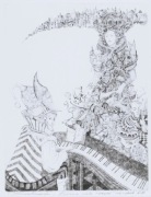 TOMASZ SĘTOWSKI "Królowa wielu zdarzeń" akwaforta, 29 x 23 cm