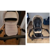 Wózek dziecięcy Bebetto 2w1 (gondola + spacerówka) beżowa ekoskóra