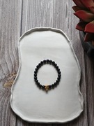 Bransoletka z obsydianu z przekładką Wilk – ochrona, siła i instynkt