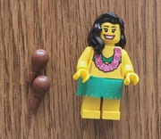 LEGO minifigurka ludzik Hula Dancer Tancerka hula col03-14
